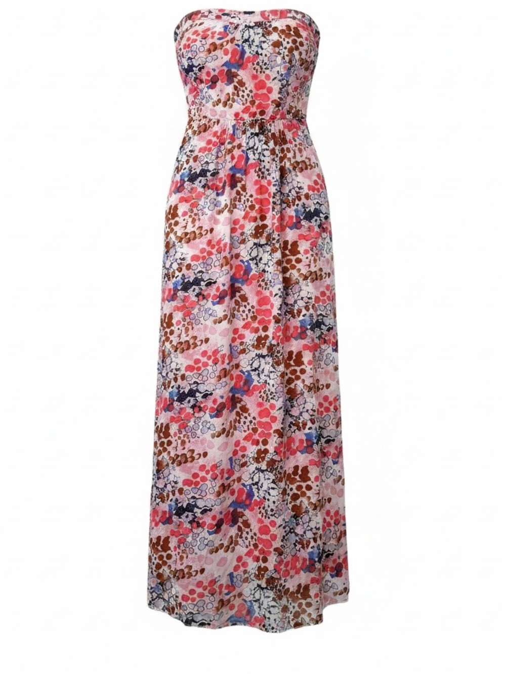 GAP multi color fully lined strapless maxi dress size Large